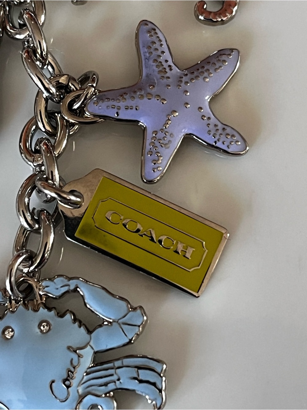 Rare Authentic COACH Keychain Under the Sea Silver w 5 charms - Picture 6 of 14